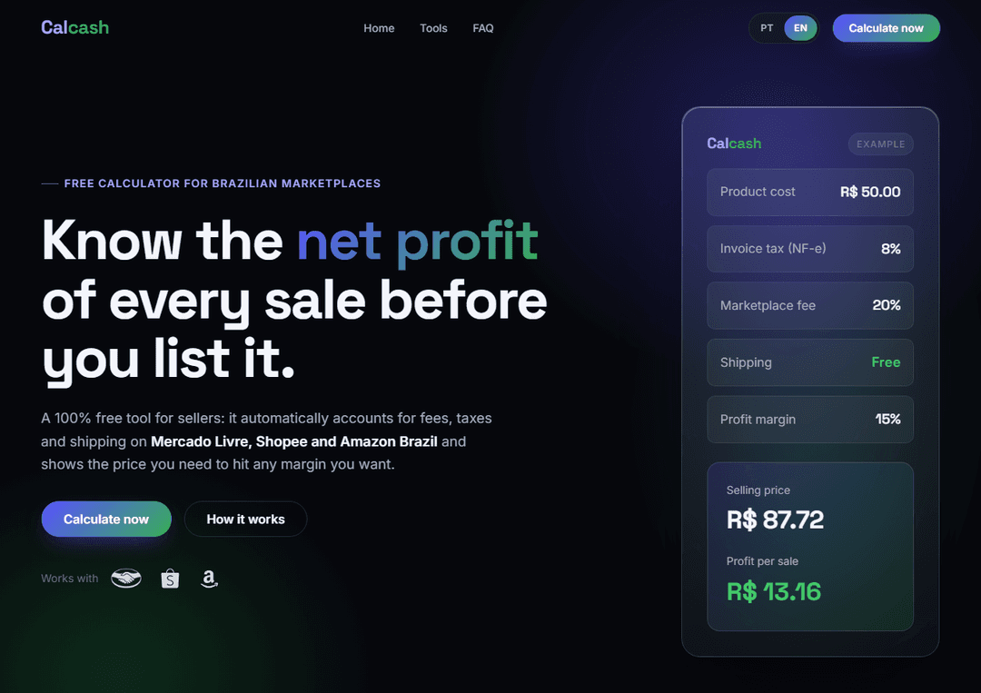 Calcash project screenshot